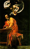 Св. Матфей и ангел. 1602. Капелла Контарелли, церковь Сан-Луиджи-деи-Франчези, Рим