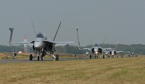 F/A-18 de la Staffel 11 au Tiger Meet 2009 à la base aérienne de Kleine-Brogel.