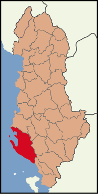 發羅拉區在阿爾巴尼亞的位置