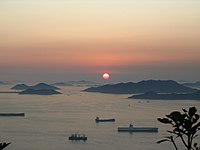 夕陽下的西博寮海峽