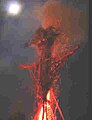 Brandende wicker man in Saratoga Springs, VS