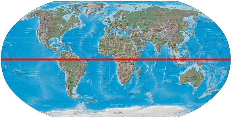Datei:World map with equator.jpg