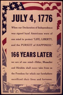 Office for Emergency Management. Office of War Information war poster (1941-1945). "July 4th 1776. When our Declaration of Independence was Signed Loyal Americans were of one mind to Protect Life... - NARA - 514752.tiff