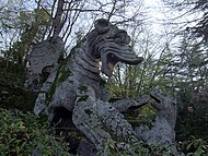 Dragon sculpture in Bomarzo