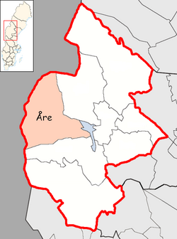 Община Оре на картата на лен Йемтланд, Швеция