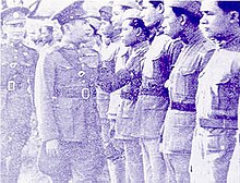 Phibun inspects troops during the Franco-Thai War, 1941. cch`mphlp. phibuulsngkhraam ainpii 2484.jpg