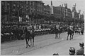 La tête du défilé du 3e RTM à Strasbourg devant le sultan Sidi Mohamed ben Youssef le 11 juillet 1939.