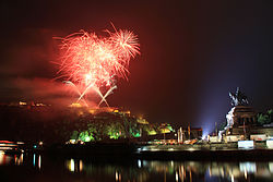 Feuerwerk Rhein in Flammen“ in Koblenz, Deutschland