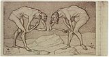 Invention Nr. 6: Zwei Männer, einander in höherer Stellung vermutend, begegnen sich, 1903, Radierung, Zentrum Paul Klee, Bern