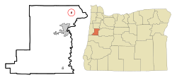 オレゴン州内の位置