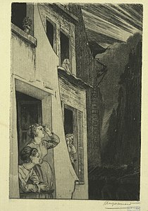 « L'éclipse » , eau-forte pour un poème d'Auguste Vacquerie, dans Sonnets et eaux-fortes (1869).