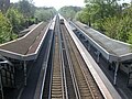 Southward view from the footbridge, with Southern EMU Class 377436 on a northbound service