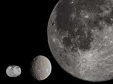 Scale comparison of Vesta, Ceres, and the Moon Ceres and Vesta, Moon size comparison.jpg