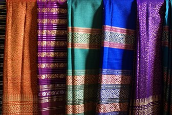 Geweven sarongs uit An Giang, Vietnam
