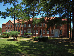 Social Center (2009), with portion of garden that later became the Interpretive Garden