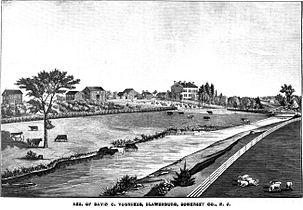 Drawing from 1881 of Maplewood, residence of David C. Voorhees