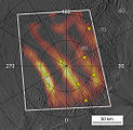 Mapa termiczna okolic południowego bieguna Enceladusa