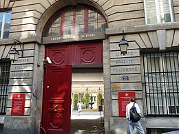 Eingang zum Crédit municipal de Paris
