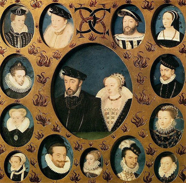 Fichier:François Clouet - Henri II of Valois and Caterina de' Medici, Surrounded by Members of Their Family - WGA05074.jpg