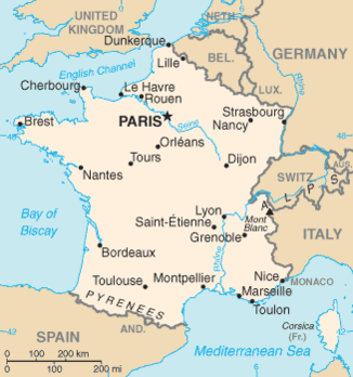 map of France