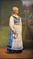 Transylvanian Saxon woman in traditional costume, portrait by Transylvanian Saxon painter Friedrich Miess