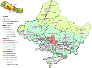 गण्डकी प्रदेशका जिल्लाहरूको अवस्थिति