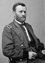 This is a black and white Civil War portrait photo showing Lt. Gen. Grant in uniform.