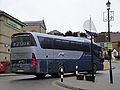 A Greyhound UK coach, usually running between London, Southampton and Portsmouth, seen in Cowes on the Isle of Wight on a promotional visit.