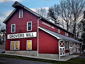 The old warehouse for Grovers Mill - located at the intersection around which the hamlet is centered. Constructed in the mid-1700s.
