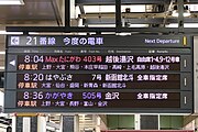 フルカラー表示 東北新幹線 東京駅