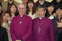 Welby and Paul Kim, Primate of the Province of Korea, at Seoul Cathedral in 2013 Justin Welby and Kim Geun-Sang at Seoul Cathedral.JPG