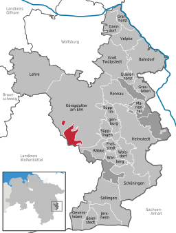 Läget för Königslutter i Landkreis Helmstedt