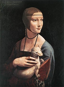 Леонардо. «Дама с горностаем». Ок. 1490. Масло и темпера на дереве. Музей Чарторыйских, Краков.