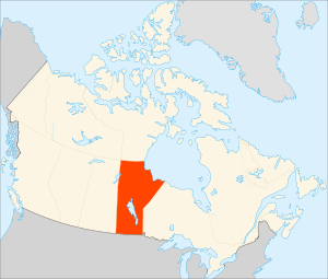 Kartenn Kanada gant Manitoba lakaet war-wel