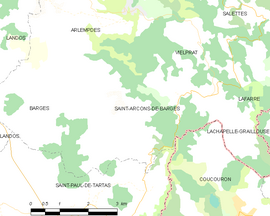 Mapa obce Saint-Arcons-de-Barges