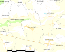 Mapa obce Vieil-Moutier