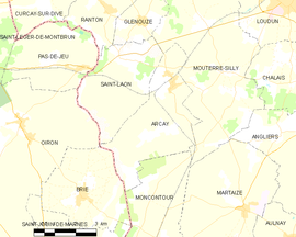 Mapa obce Arçay