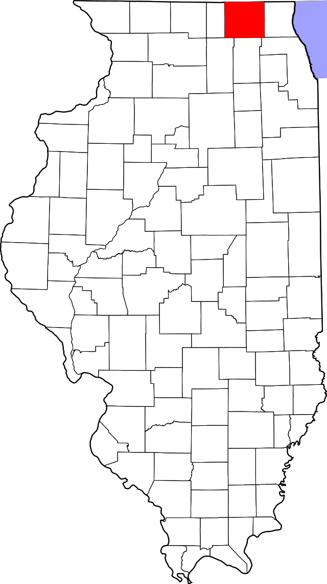 Map of Illinois highlighting McHenry County