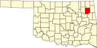 Округ Мейз на мапі штату Оклахома highlighting
