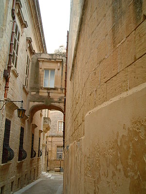 Typical narrow medieval street
