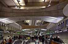 Green Line 4, a driverless metro line with real-time PIDS system at Kalvin square, a transfer station to Blue Line 3 Metro 4, M4, Line 4 (Budapest Metro), Kalvin ter.jpg