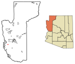 Location of Oatman in Mohave County, Arizona.