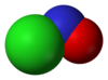 Spacefill model of nitrosyl chloride