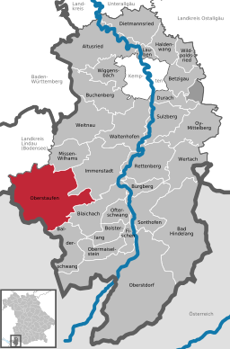 Läget för Oberstaufen i Landkreis Oberallgäu