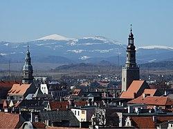 Kamienna Góra with Karkonosze mountain range