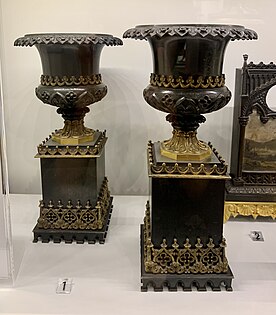 Pair of Medici vases, unknown French maker, c.1835-1850, patinated and gilt bronze, Museum of Decorative Arts, Paris