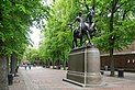 Staty av Paul Revere vid Paul Revere Mall i Boston. Skulptur av Cyrus Edwin Dallin