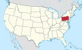Пенсильвания на карте США