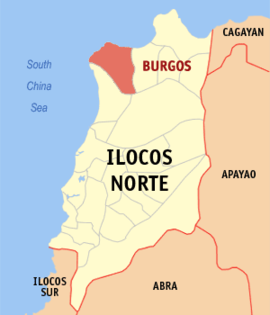 Burgos na Ilocos Norte Coordenadas : 18°30'41"N, 120°38'40"E