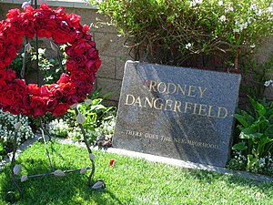 Rodney Dangerfield's tombstone at Pierce Broth...